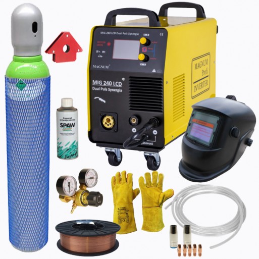 Spawarka inwerterowa MAGNUM MIG 240 DUAL zestaw 3